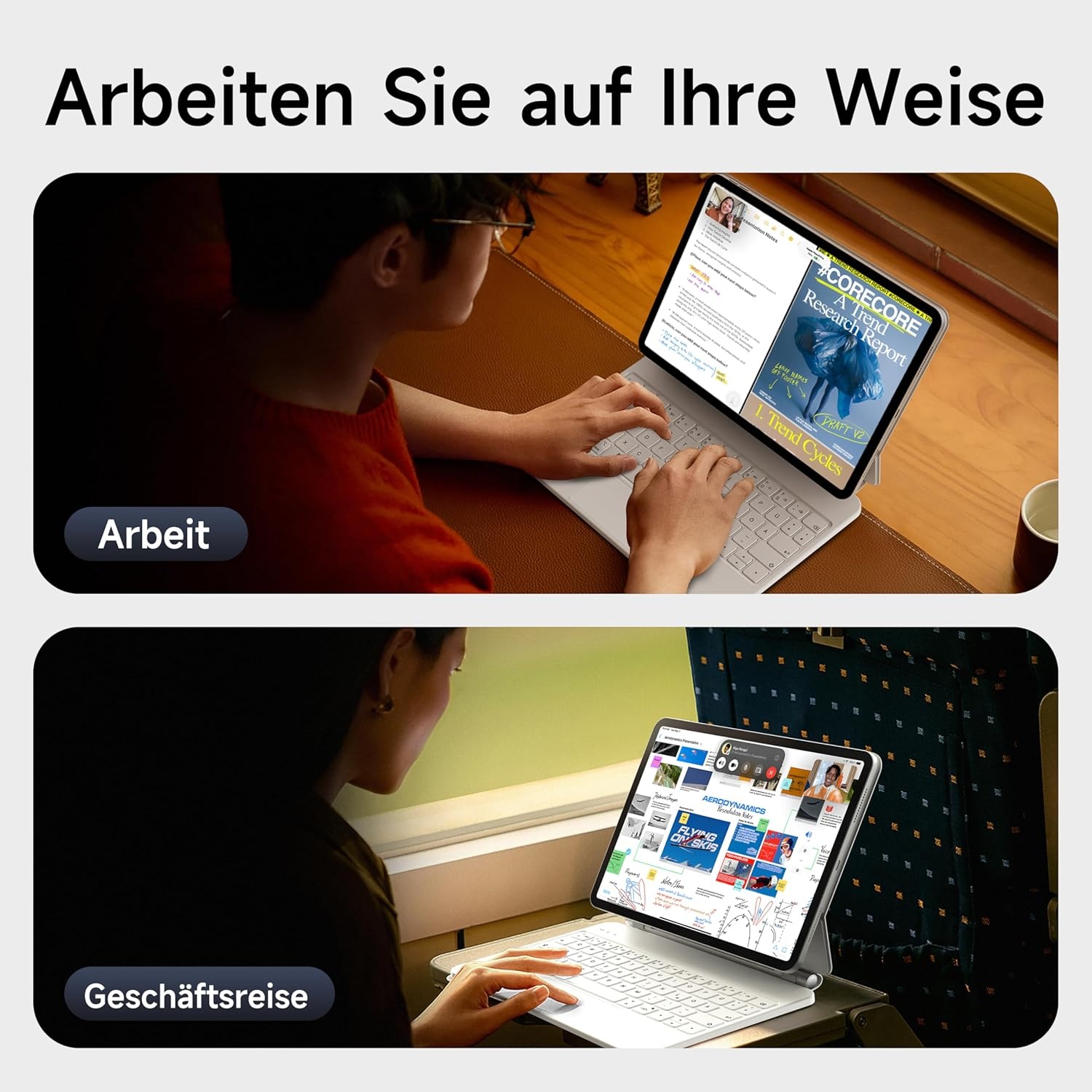 HOU Toetsenbordhoes met Trackpad voor iPad Air/Pro 13" (Wit) - 30% Korting