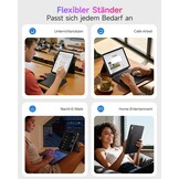 HOU iPad 11. A16/10e generatie case met toetsenbord, draaibaar en afneembaar toetsenbord voor iPad 11"/10, elastische penhouder, volledige beschermhoes, 7-kleuren achtergrondverlichting, multi-touch