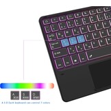 ROOFEI Hoes voor Samsung Galaxy S11 2025 11 inch, hoes met toetsenbord: Tab S11 Tablet 2025 5G toetsenbord met touchpad & 3-zozen-7-kleurige verlichting, Duitse QWERTZ-lay-out, toetsenbordhoes met