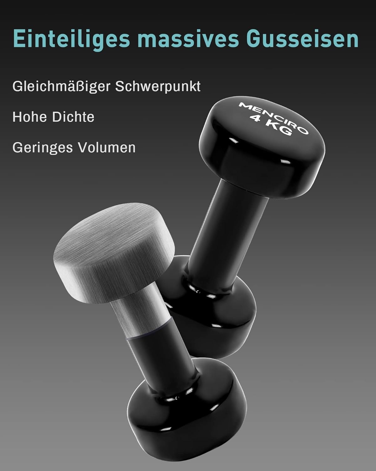 MENCIRO Halters set van 2 voor mannen en vrouwen, 1 kg - 5 kg korte halters gewichten voor thuis, sportschool en krachttraining