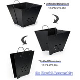 Snowpea Draagbare vuurkorf voor kamperen, inklapbare buitenvuurplaats, opvouwbaar met draagtas, ijzeren kom voor picknicks, vreugdevuur, patio, achtertuin en tuin - top grill, zwart (FP-01)