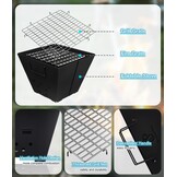 Snowpea Draagbare vuurkorf voor kamperen, inklapbare buitenvuurplaats, opvouwbaar met draagtas, ijzeren kom voor picknicks, vreugdevuur, patio, achtertuin en tuin - top grill, zwart (FP-01)