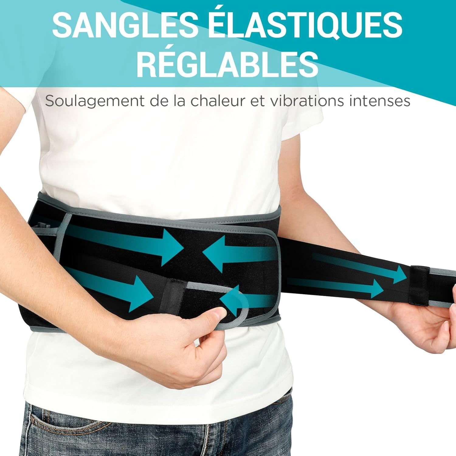 Comfytemp Verwarmende Lumbale Band, Draadloos Verwarmd Kussen voor de taille met 3 Massagemodi en 3 Temperatuurniveaus, om lumbale en buikpijnen te verlichten