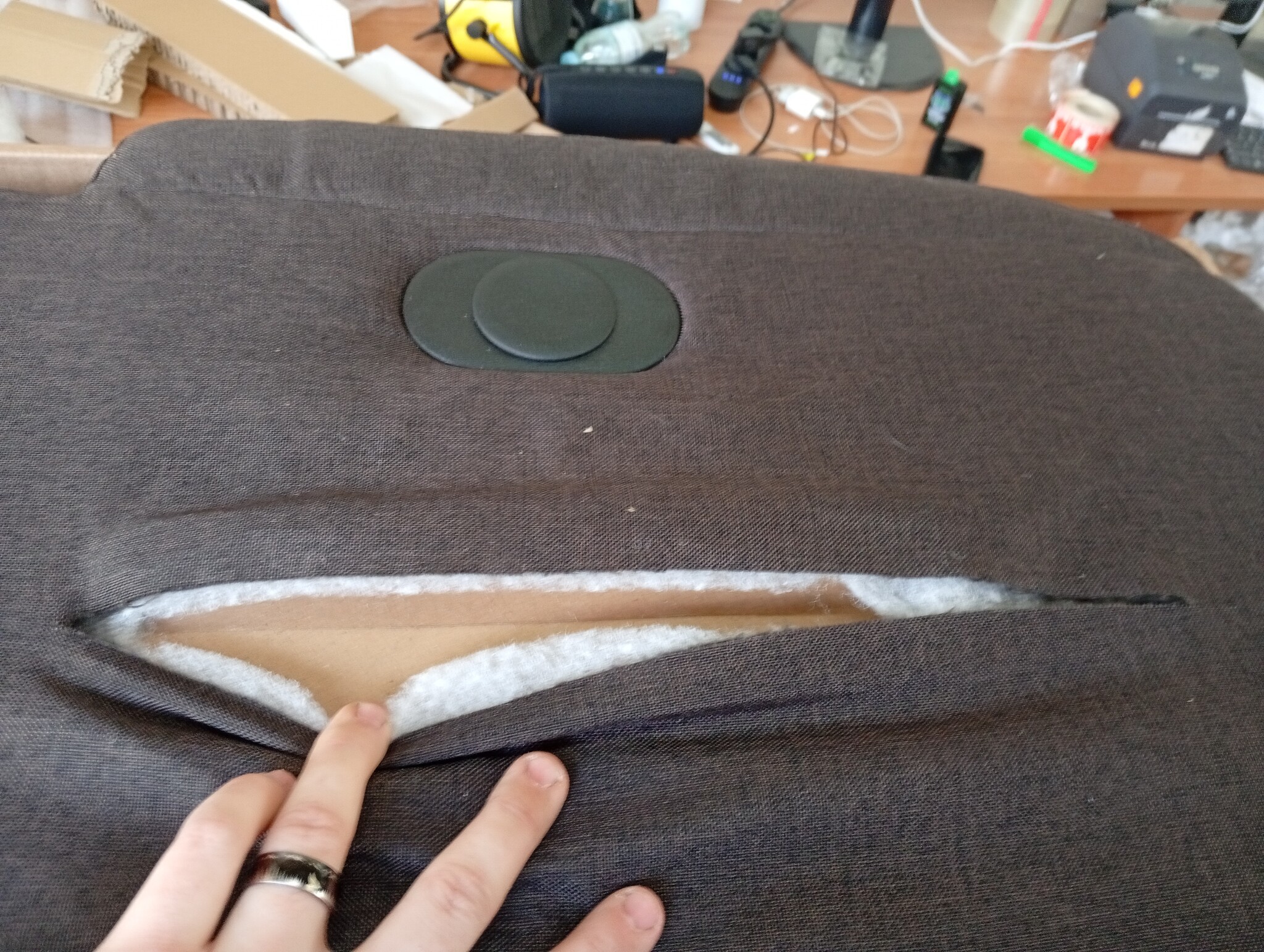 Massagestoel Stof Donkerbruin - 67% Korting