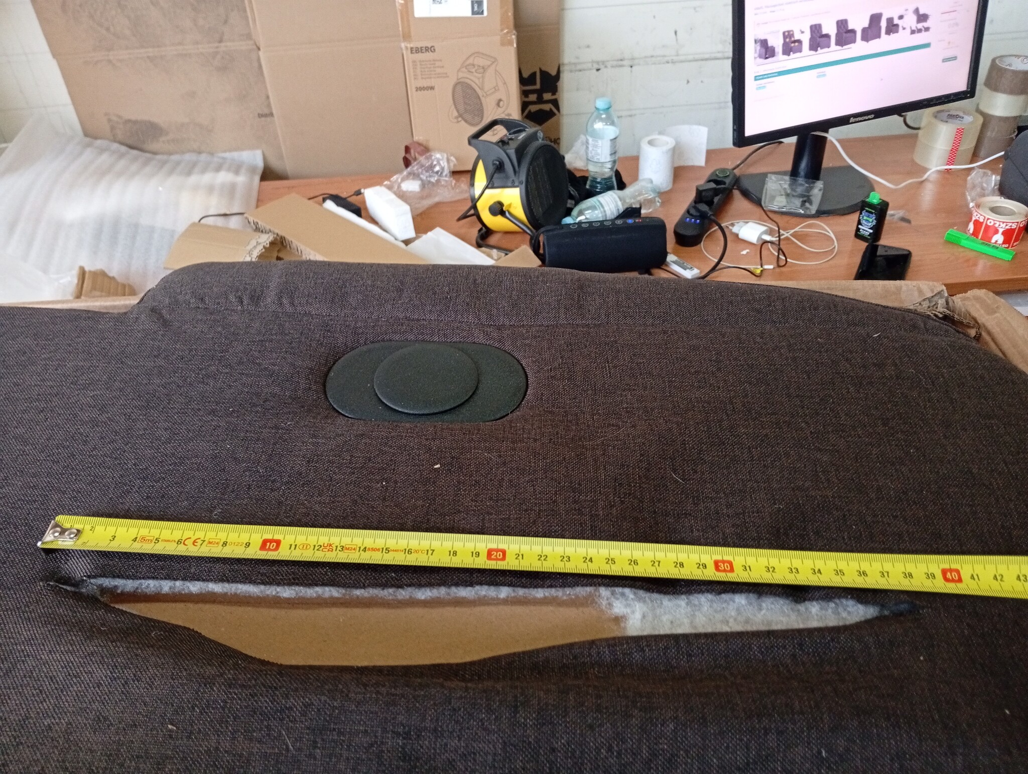 Massagestoel Stof Donkerbruin - 67% Korting