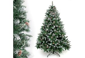 Yorbay Kerstboom Spar met Sneeuw & Dennenappels (180cm) - 34% Korting!