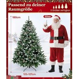 Yorbay Kerstboom Spar met Standaard 120cm-240cm voor Herbruikbare Kerstversiering (Kerstboom met Sneeuw, 180cm)