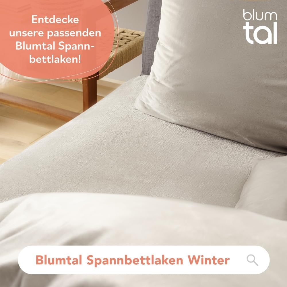 Blumtal Beddengoed 155 x 220 cm, voelt aan als kasjmier, Oeko-Tex gecertificeerd dekbedovertrek 155 x 220 cm + kussensloop 80 x 80 cm, 2 x dekbedovertrekken 155 x 220 cm, microvezel, beddengoedset