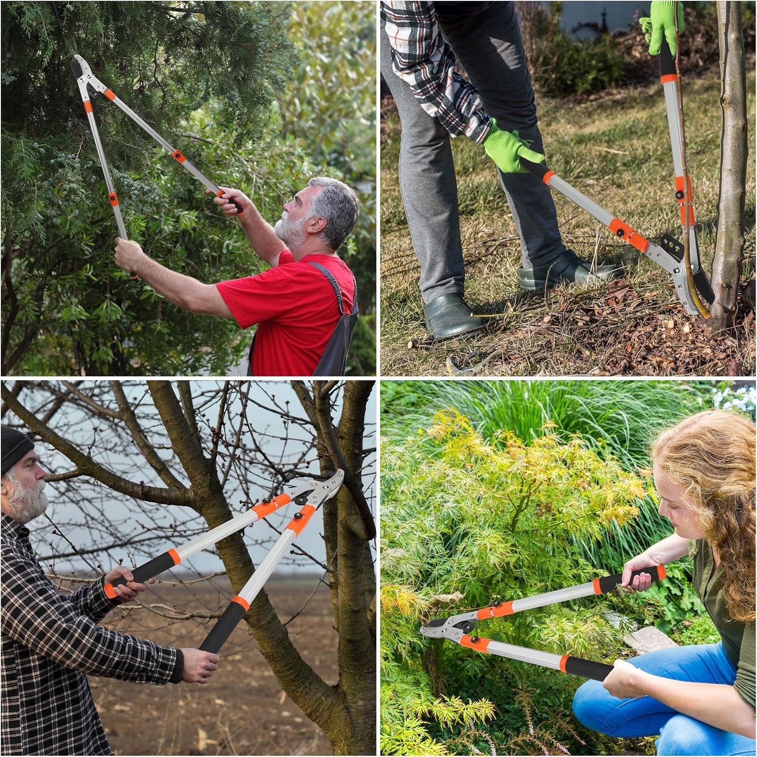 Kurtzy Zware Kwaliteit Telescopische Aambeeld Snoeischaar – 67-100 cm – Uittrekbare Tuinschaar en Snoeichaar – Professionele Vlijmscherpe Trimmer Voor Dikke Takken