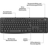 Logitech MK295 Siilencious draadloze combo, zwart (QWERTY Duitse versie)