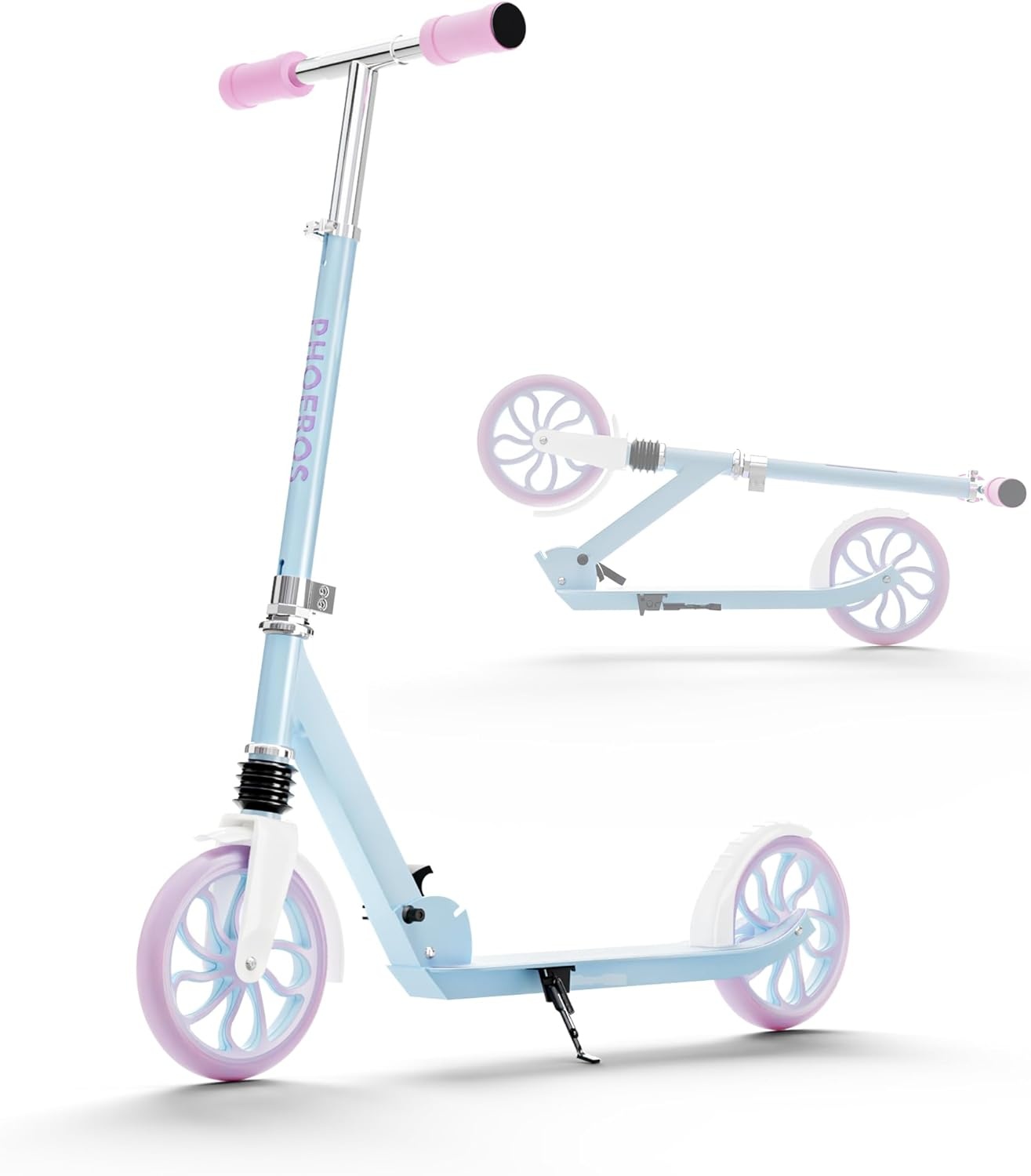 PHOEROS Kick Scooter voor kinderen van 6-12 jaar, tieners en volwassenen, jeugd. Lichtgewicht aluminium step voor tieners volwassenen jongens meisjes met 20,3 cm grote wielen, opvouwbaar, 3 in hoogte