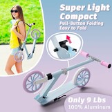 PHOEROS Kick Scooter voor kinderen van 6-12 jaar, tieners en volwassenen, jeugd. Lichtgewicht aluminium step voor tieners volwassenen jongens meisjes met 20,3 cm grote wielen, opvouwbaar, 3 in hoogte