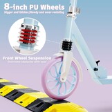 PHOEROS Kick Scooter voor kinderen van 6-12 jaar, tieners en volwassenen, jeugd. Lichtgewicht aluminium step voor tieners volwassenen jongens meisjes met 20,3 cm grote wielen, opvouwbaar, 3 in hoogte