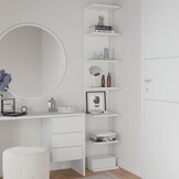 Boekenkast Wandplank, Aan Muur Gemonteerde Plank, Legplanken, Zwevende Planken, Boekenkast, Opbergplanken voor Slaapkamer, Woonkamer, Badkamer, Keuken, Bureau, 7 planken, Wit