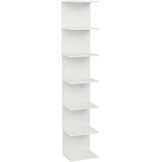 Boekenkast Wandplank, Aan Muur Gemonteerde Plank, Legplanken, Zwevende Planken, Boekenkast, Opbergplanken voor Slaapkamer, Woonkamer, Badkamer, Keuken, Bureau, 7 planken, Wit