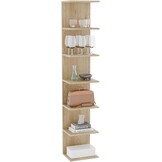 Boekenkast Wandplank, Aan Muur Gemonteerde Plank, Legplanken, Zwevende Planken, Boekenkast, Opbergplanken voor Slaapkamer, Woonkamer, Badkamer, Keuken, Bureau, 7 planken, Wit