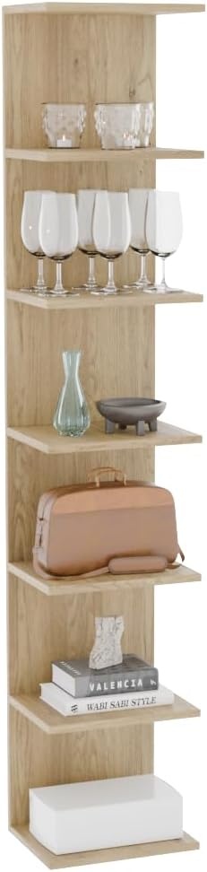 Boekenkast Wandplank, Aan Muur Gemonteerde Plank, Legplanken, Zwevende Planken, Boekenkast, Opbergplanken voor Slaapkamer, Woonkamer, Badkamer, Keuken, Bureau, 7 planken, Wit