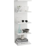 Boekenkast Wandplank, Aan Muur Gemonteerde Plank, Legplanken, Zwevende Planken, Boekenkast, Opbergplanken voor Slaapkamer, Woonkamer, Badkamer, Keuken, Bureau, 7 planken, Wit