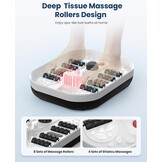 COMFIER Voetbubbelbad met massage en verwarming, opvouwbaar apparaat, vibratie en bubbels, timer, pedicure puimsteen, 35-48 °C, 8 shiatsu-wielen (zwart)