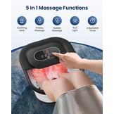 COMFIER Voetbubbelbad met massage en verwarming, opvouwbaar apparaat, vibratie en bubbels, timer, pedicure puimsteen, 35-48 °C, 8 shiatsu-wielen (zwart)