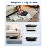 COMFIER Voetbubbelbad met massage en verwarming, opvouwbaar apparaat, vibratie en bubbels, timer, pedicure puimsteen, 35-48 °C, 8 shiatsu-wielen (zwart)