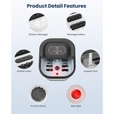 COMFIER Voetbubbelbad met massage en verwarming, opvouwbaar apparaat, vibratie en bubbels, timer, pedicure puimsteen, 35-48 °C, 8 shiatsu-wielen (zwart)