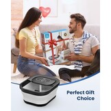 COMFIER Voetbubbelbad met massage en verwarming, opvouwbaar apparaat, vibratie en bubbels, timer, pedicure puimsteen, 35-48 °C, 8 shiatsu-wielen (zwart)