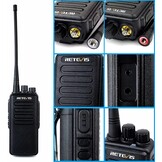 Retevis RT1 Walkie Talkie Long Range, 10km Lange Afstandsradio met Headset, Draagbare Radio met 3000mAh 1750Hz, Professionele Walky Talky voor Beveiliging, Bouwplaats (Zwart, 2 Stuks)