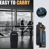 Retevis RT1 Walkie Talkie Long Range, 10km Lange Afstandsradio met Headset, Draagbare Radio met 3000mAh 1750Hz, Professionele Walky Talky voor Beveiliging, Bouwplaats (Zwart, 2 Stuks)