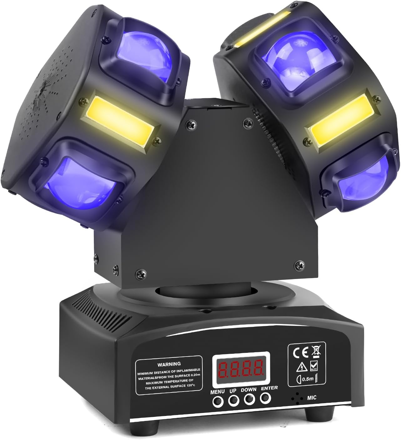 Moving Head 120W LED Podium Licht, RGBW Beam Strobe Disco Party Light met DMX512, DJ Bar Club Kerstverlichting voor feesten en evenementen