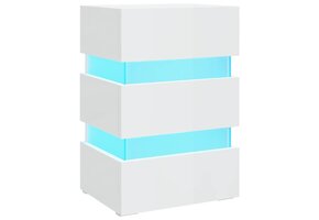 72% Korting: LED Nachtkastje Hoogglans Wit (Bewerkt Hout)