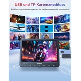 GOnavidio Autodvd-speler met 2 Schermen (10,5") en 5 uur Batterijduur, 2 Hoofdtelefoons, USB/SD, Regio-vrij