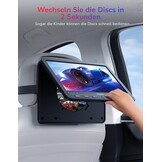 GOnavidio Autodvd-speler met 2 Schermen (10,5") en 5 uur Batterijduur, 2 Hoofdtelefoons, USB/SD, Regio-vrij
