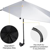 G4Free XL Strandparasol met Klem - UPF 50+ - Zwart (46% korting)
