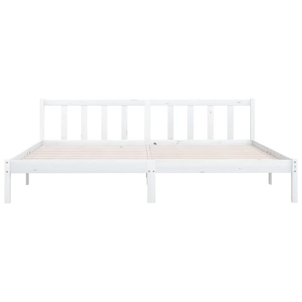 vidaXL Bedframe massief grenenhout wit 200x200 cm