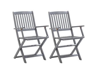 vidaXL Tuinstoelen inklapbaar 2 st massief acaciahout