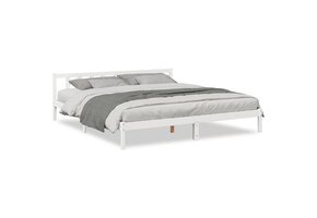 vidaXL Bedframe Grenenhout Wit 200x220 cm | Nu -69%