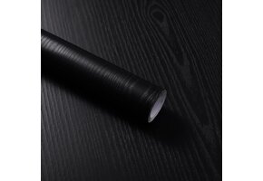 Zelfklevende Houtlook Vinyl Folie Zwart - 50% Korting!