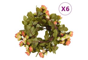 6x VidaXL Kerstslingers Bloemen 215cm Zonsondergang Rood - 51% Korting!