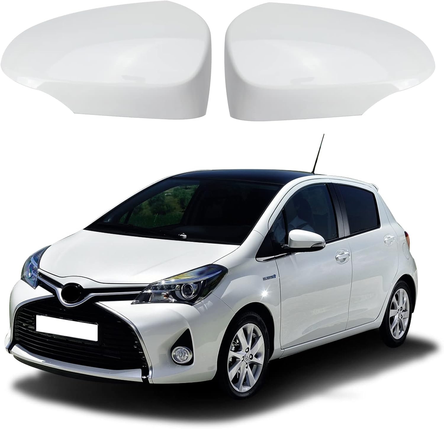 Witte Spiegelkappen Toyota Yaris (2012-2019) - 33% Korting