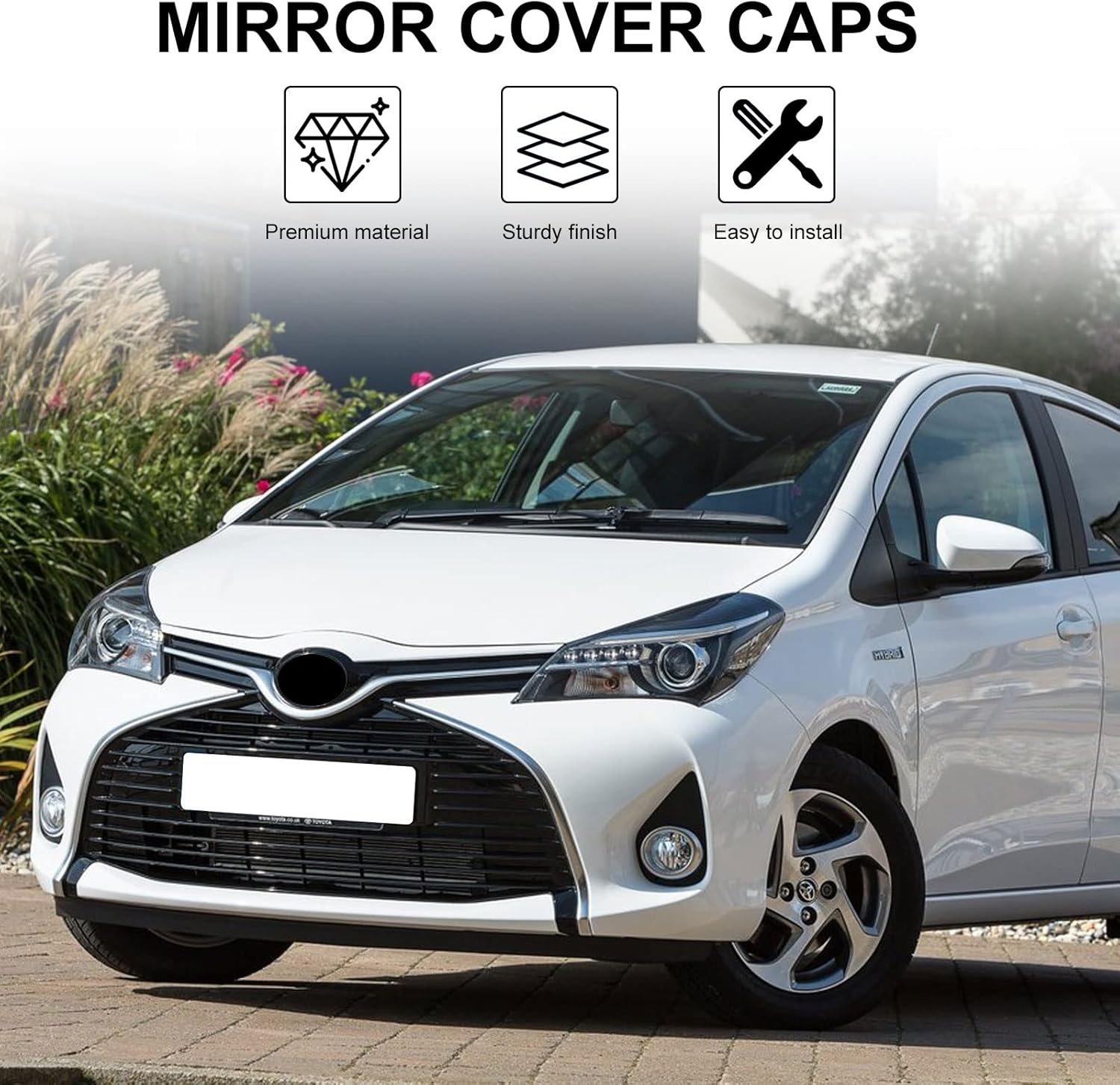 Witte Spiegelkappen Toyota Yaris (2012-2019) - 33% Korting