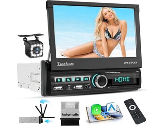 Hikity Autoradio 7" Flip-out met CarPlay/Android Auto - 34% Korting!