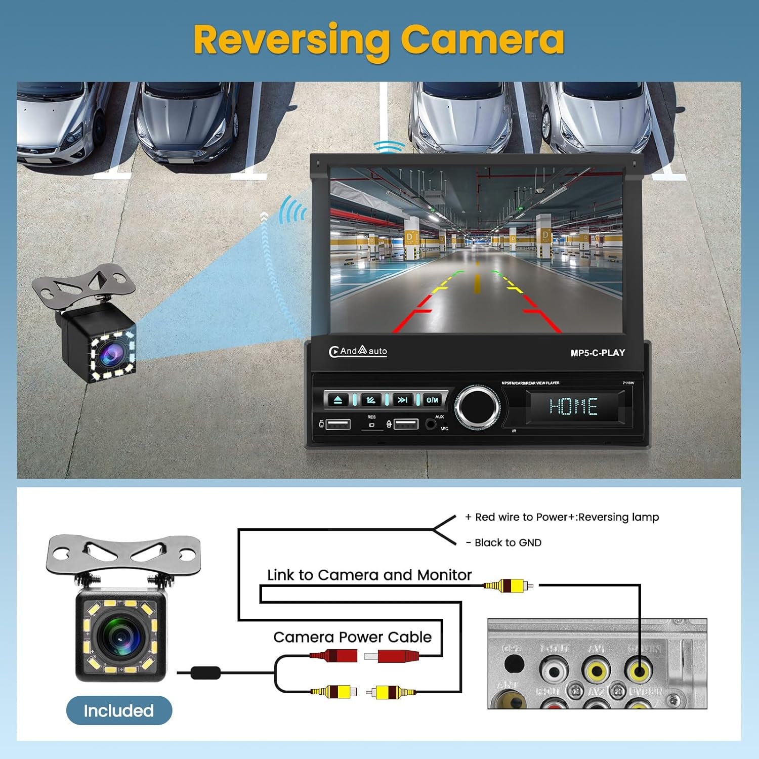 Hikity Autoradio 7" Flip-out met CarPlay/Android Auto - 34% Korting!