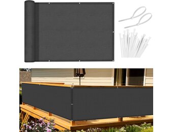 Sunnylaxx Balkonscherm Antraciet 90x400cm - 33% Korting!