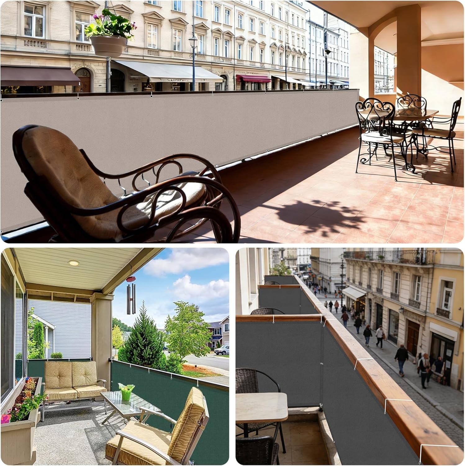 Sunnylaxx Balkonscherm Antraciet 90x400cm - 33% Korting!