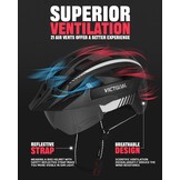 VICTGOAL MTB Fietshelm met Vizier & LED - Zwart/Wit - Nu 29% Korting!