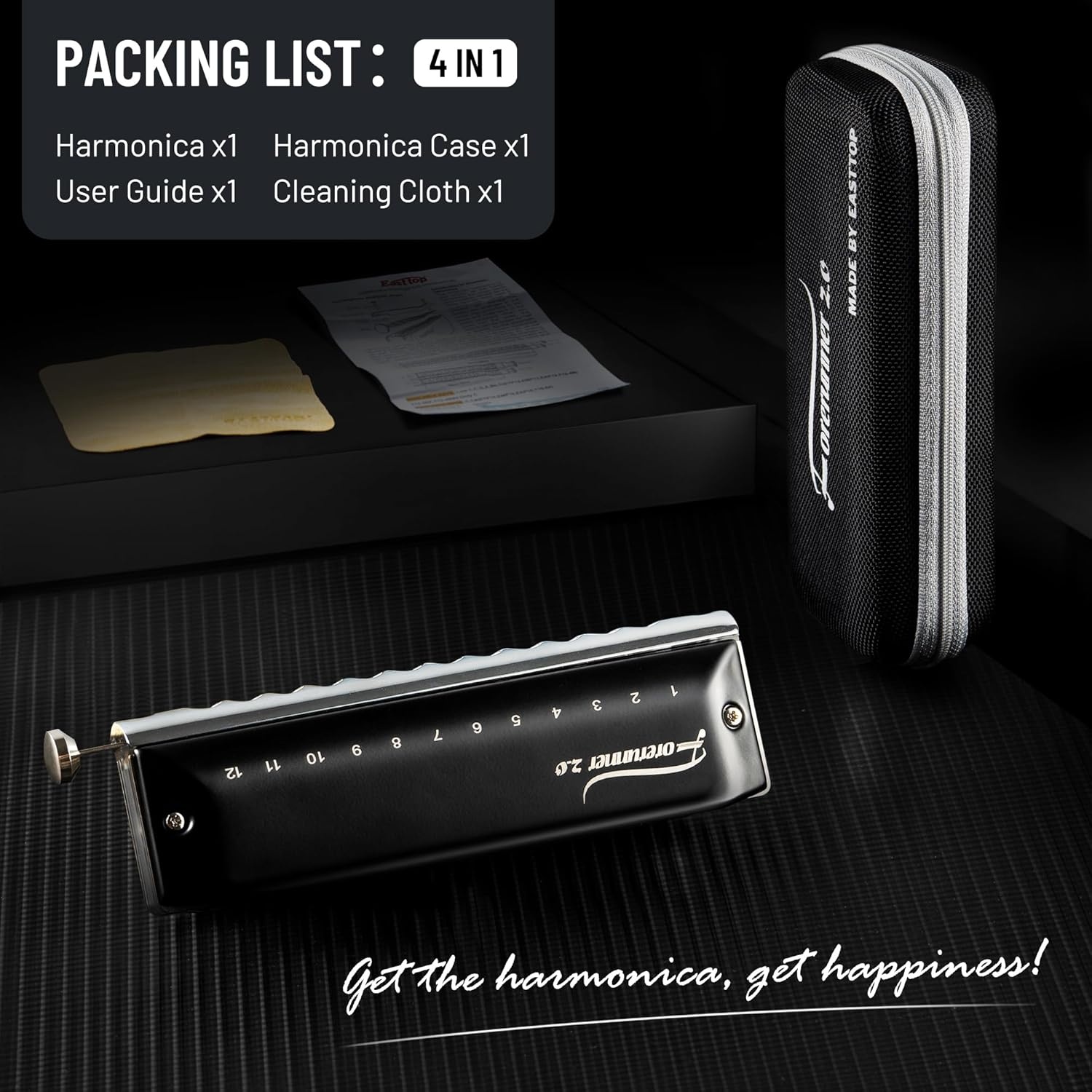 Chromatische Mondharmonica EAST TOP 12 Gaten - 34% Korting