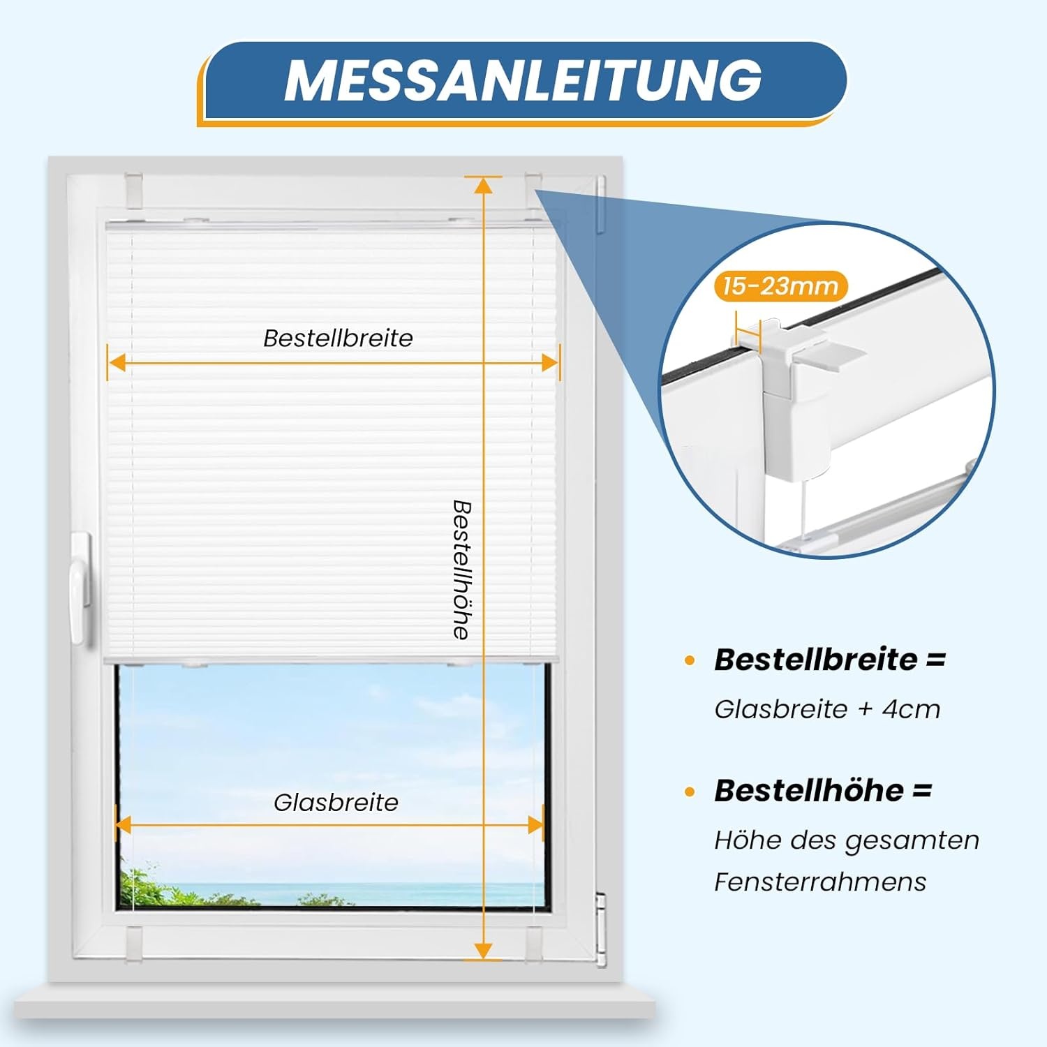 Plisségordijn zonder boren, klembevestiging, 70 x 130 cm (b x h), wit, lichtdoorlatend met klemdragers, vouwgordijn, zicht- en zonwering, raam, plissé voor binnen zonder boren, eenvoudige montage