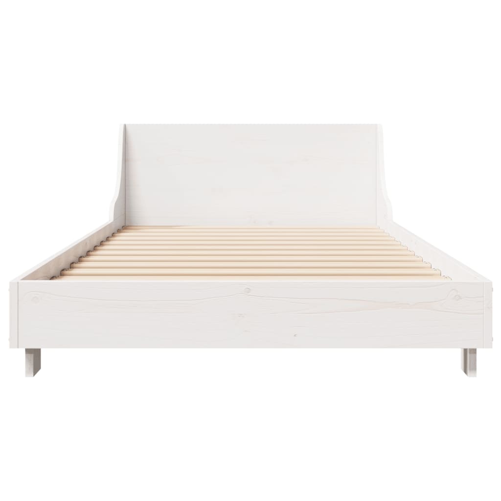 vidaXL Grenenhouten Bedframe Wit 140x200 cm - 61% Korting