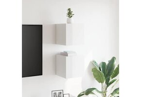 vidaXL TV-wandmeubel 2 Stuks Hoogglans Wit 57% Korting